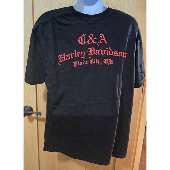 Harley-Davidson "Happy Harley Days" Christmas Tee 2XL Black C&A Plain city Ohio - Picture 3 of 5